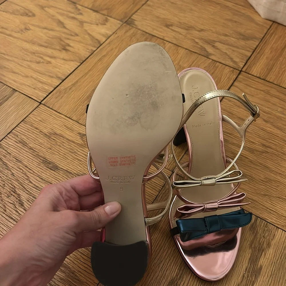 J. Crew Collection Tri-Color Bow Heels | Made in Italy - Picture 4 of 5